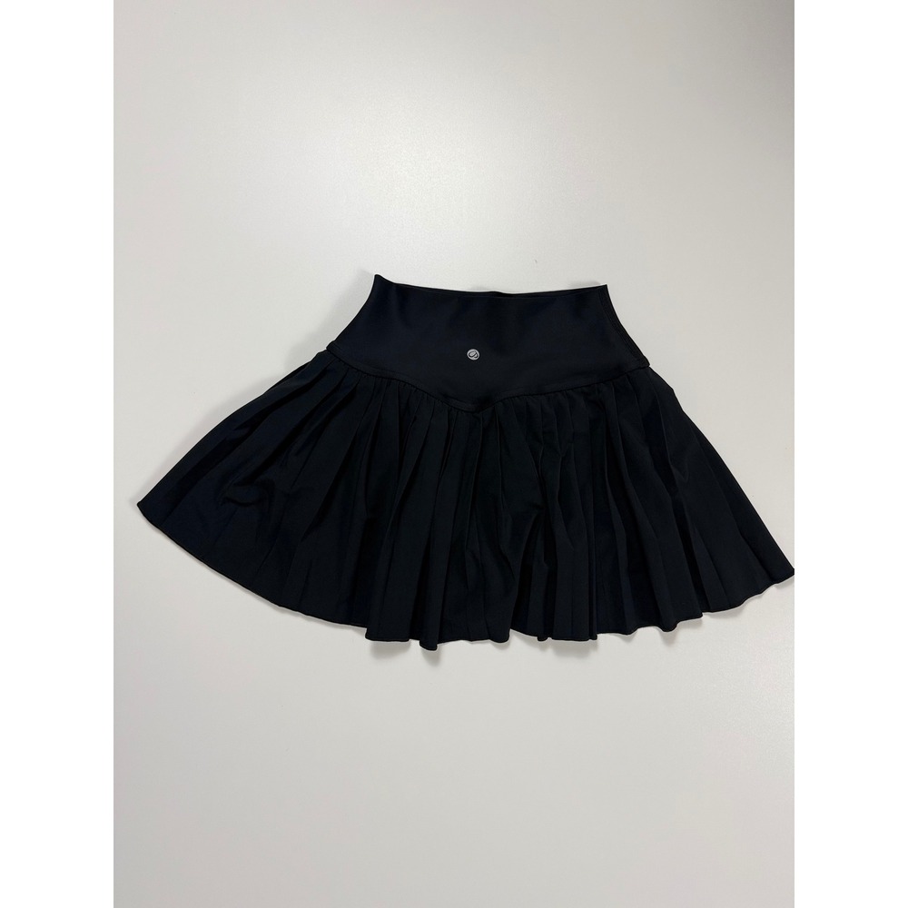 CRZ YOGA Womens Black High Waisted Pleated Tennis Skort Athletic Skirt XXS 00